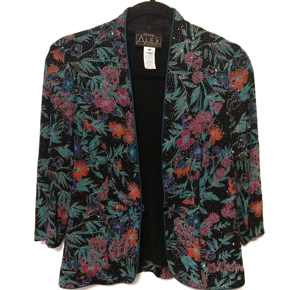 Glam floral sparkly evening jacket